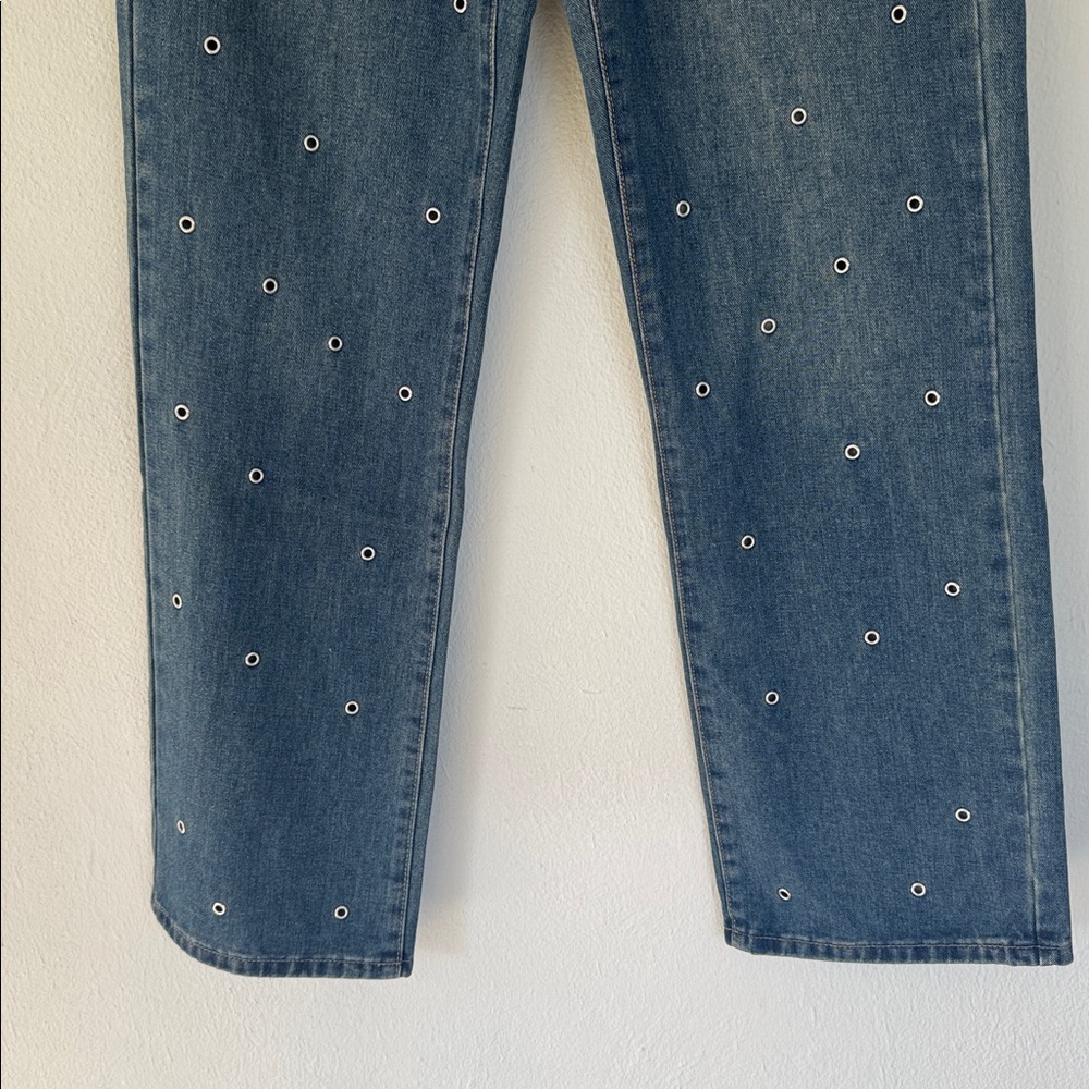 Cali 1850 dark wash wide leg high rise grommet detail jeans size 5/27 - Picture 4 of 12